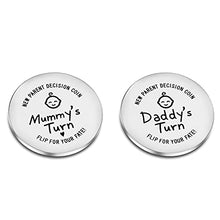 Load image into Gallery viewer, CJ&M Fun New Parents Decision Coin, Engraved Stainless Steel Fun Coin for Decision Making, New baby Gift