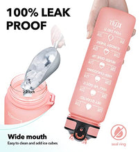 Load image into Gallery viewer, MEITAGIE 1 litre Motivational Fitness Sport Water Bottle with Straw & Time Maker, Leak-proof, BPA-free, Tritan, Toxin Free Plastic Drink Bottle Design for Girls, Boy, Cycling, School & Office