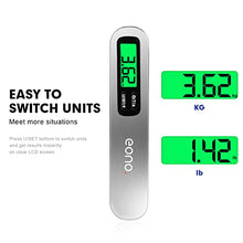 Load image into Gallery viewer, Amazon Brand - Eono Luggage Scale, Travel Digital Weight Scales, Portable Hanging Scale For Suitcases, Bags with 50KG / 110lb Capacity, Backlit LCD Display, Strong Straps, Tare Function,Grey