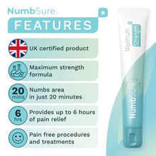 Load image into Gallery viewer, Tattoo Numbing Cream By Numbsure - Fast Acting Deep Numb Cream For Tattooing, Laser Hair Removal – Topical Numbing Cream 30g