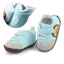 Load image into Gallery viewer, Baby Shoes Girls Boys Toddler Shoes PU Leather Hard-Soled Walking Sneakers Infant Rubber Shoes Newborn Cartoon Beginner Walking shoes0 to 18 Months (Blue, 0_Months)
