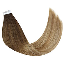 Load image into Gallery viewer, Tape in Hair Extensions Human Hair Brown to Medium Brown Mix Blonde 12inch 100% Real Remy Human Hair Extensions Tape in Extensions Human Hair 20 Pcs/30g