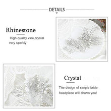 Load image into Gallery viewer, Handcess Bride Wedding Crystal Headbands Silver Flower Headpiece Rhinestone Leaves Bridal Hair Accessories for Women and Girls
