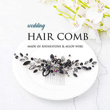 Load image into Gallery viewer, Handcess Bride Wedding Hair Combs Silver Rhinestone Bridal Hair Accessories and Headpiece for Women (Black)