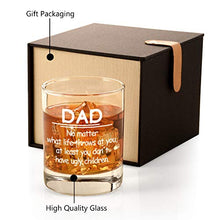 Load image into Gallery viewer, Funny Birthday Gifts for Dad from Daughter Son Kids, Dad No Matter What/Ugly Children Whiskey Glass Gift for Men Set, Novelty Father's Day Present Idea for Father, Bourbon Scotch Glass Gift