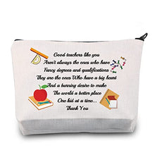 Load image into Gallery viewer, BNQL Teacher Appreciation Gifts Makeup Pouch Thank You Teacher Gifts from Student Teacher Cosmetic Bag Zipper Travel Toiletry Bag (Teacher Bag)
