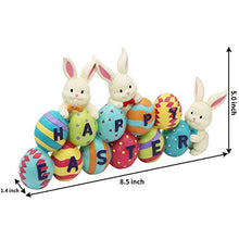 Load image into Gallery viewer, JOYIN Easter Bunny Carrots Resin Centerpiece Decor with The Word Spring Easter Resin Decoration Spring Tabletop Bunny & Egg Easter Figuring for Easter Home and Office Easter Tabletop Decoration