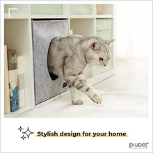 Load image into Gallery viewer, PiuPetยฎ Premium Cat Bed incl. Cushion, Suitable for e.g. IKEAยฎ Kallax & Expedit Shelves, Cats beds in grey, Cozy cat house, Cat basket