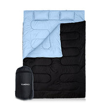Load image into Gallery viewer, TOMSHOO Warm Double Sleeping Bag 86"x60" Double Thermal Thick Sleeping Bag 2 Person Outdoor Camping Hiking Thick Sleeping Bag with 2 Pillows for Winter and Spring