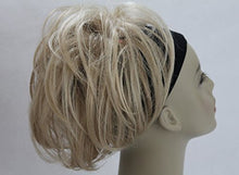 Load image into Gallery viewer, New Very Large Circular Elastic synthetic Hair piece Updo Scrunchies Bun Extensions Wavy 7” Light weight 55g (Light Blonde Mix #24H613)