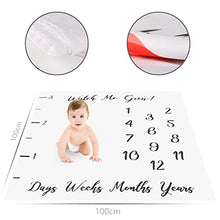 Load image into Gallery viewer, XMyth Baby Monthly Milestone Blanket, Newborn Photo Background Props, Super Soft Baby Swaddling Blanket for Photography-White