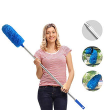 Load image into Gallery viewer, Feather Duster,Duster Extendable for Cleaning with Telescoping Extension Pole 30 to 100" Extendable Duster for Cleaning High Ceiling Fan,Blinds, Baseboards,Cars(Blue)