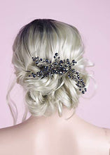Load image into Gallery viewer, Anglacesmade Bridal Wedding Rhinestone Hair Comb Black Hair Comb Crystal Hair Crown Prom Party Boho Festival Hairpiece Women Headpiece Wedding Hair Accessories for Women and Girls