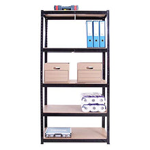 Load image into Gallery viewer, 5 Tier Racking Shelf Heavy Duty Garage Shelving Storage Shelves Unit for Workshop/Shed/Office/Garage, 150x70x30cm Black, 5 Year Warranty