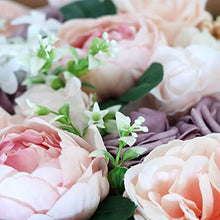 Load image into Gallery viewer, Roqueen Artificial Flowers Fake Silk Flowers for DIY Wedding Bouquets Centerpieces Arch Arrangements Decorations (Garden Dusty Rose)