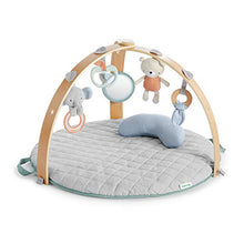 Load image into Gallery viewer, Ingenuity, Cosy Spot Reversible Duvet Activity Gym and Padded Play Mat with Wooden Removable Toy Bar, 6 Detachable Toys, Foldable for Easy Transport, Neutral Design - Loamy, Ages Newborn +