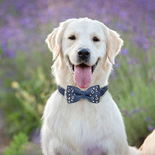 Load image into Gallery viewer, Leather Dog Collar with Bowtie Rivet - Adjustable PU Leather Pet Collars and Bow Tie with Studded Rivet for Small Medium Dogs
