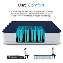 Load image into Gallery viewer, Active Era Luxury King Size Double Queen Air Bed - Elevated Inflatable Air Mattress, Electric Built-in Pump, Raised Pillow & Structured I-Beam Technology, Height 56cm