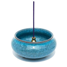 Load image into Gallery viewer, Cone Incense Burner with Brass Calabash Incense Stick Holder - Chinese Porcelain Decorated Charcoal Censer - Ceramic Incense Ash Catcher Tray Bowl