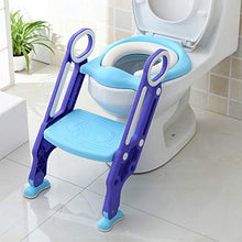 Load image into Gallery viewer, Potty Training Toilet Seat with Step Stool Ladder for Kids Children Baby Toddler Toilet Training Seat Chair with Soft Cushion Sturdy and Non-Slip Wide Steps for Girls and Boys (Blue Purple)