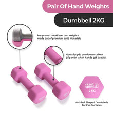 Load image into Gallery viewer, ResultSport Dumbbell Weights Home Gym Exercise 2kg (Boxed in a pair)