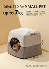 Load image into Gallery viewer, Cat Cave Bed for Indoor Cats up to 7kg, 37x33x30cm 3 in 1 Warm Cave Cat House Cat Sofa Bed Foldable Microfiber Tent with Removable Washable Cushion Pillow for Kitten Cats Small Dogs Puppy Small Pets