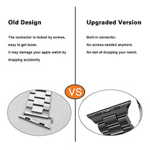 Load image into Gallery viewer, ARTCHE 45mm 44mm 42mm Watch Strap for Apple Watch, Compatible with iwatch Strap Series 7/6/SE/5/4/3/2/1, Stainless Steel Replacement Sport Band Metal Adjustable Wristband Belt, Black