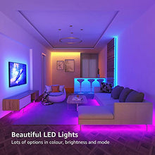 Load image into Gallery viewer, LED Strip Light with Remote 5M, Lepro Dimmable RGB LED Strips Colour Changing Room Lights, Stick on LED Lights for Bedroom, Kitchen, Kids Room (Plug and Play, 150 Bright 5050 LEDs)