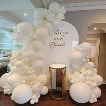 Load image into Gallery viewer, 113 Pcs White Balloons Garland Arch Kit, 5''/10'' Latex Macaron Balloons Decoration Balloons with Arch Making Tools for Boys Girls Birthday Party Festival Wedding Anniversary Baby Shower Supplies