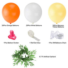 Load image into Gallery viewer, Orange Yellow White Theme Party Balloon Garland Arch kit with Artificial Willow Leaves for Little Cutie Birthday Sunshine Baby Shower Bridal Shower Party Decoration