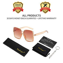 Load image into Gallery viewer, Dollger Oversized Square Sunglasses for round faces for Women Big Large Wide Fashion Shades for Men 100% UV Protection Unisex Brown