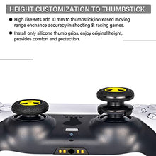 Load image into Gallery viewer, Playrealm FPS Thumbstick Extender & 3D Texture Rubber Silicone Grip Cover 2 Sets for PS5 Dualsenese & PS4 Controller (Radiation Black)