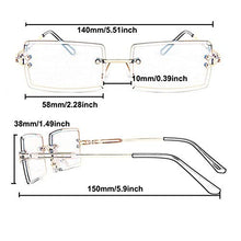 Load image into Gallery viewer, Rectangle Sunglasses Women Retro Square Men Rimless Eyewear Vintage Trendy Small Glasses Metal Frames Tinted Lens (rectangle 1)