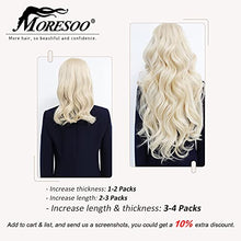 Load image into Gallery viewer, Moresoo Tape in Extensions Blonde Invisible Tape in Hair Extensions Human Hair Platinum Blonde 12 Inch Full Head Tape Hair Extensions 30g/20pcs