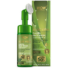 Load image into Gallery viewer, WOW Skin Science Aloe Vera Foaming Face Wash with Built-In Face Brush for deep cleansing - No Parabens, Sulphate, Silicones & Color - 100mL