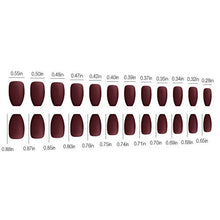 Load image into Gallery viewer, LIARTY False Nails 24 Pcs 12 Sizes Solid Matte Coffin Full Cover Fake Nails Wine Red