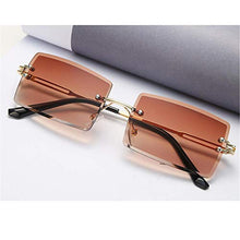 Load image into Gallery viewer, Rectangle Sunglasses Women Retro Square Men Rimless Eyewear Vintage Trendy Small Glasses Metal Frames Tinted Lens (rectangle 1)