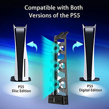 Load image into Gallery viewer, NexiGo PS5 Accessories Cooling Fan with LED Light, Efficient Cooling System, Easy to Install, Cooler Fan for Playstation 5 with 3 Fans Levels and Extra USB Port