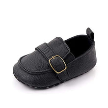 Load image into Gallery viewer, MASOCIO Baby Shoes Boy Moccasin Infant Newborn Soft Sole Casual Flats First Walking Shoes Black 0-6 Months