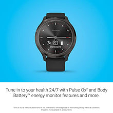 Load image into Gallery viewer, Garmin vivomove 3, Hybrid Connected GPS Smartwatch with Real Watch Hands and Hidden Touchscreen Display, Black with Slate Silicone Band
