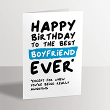 Load image into Gallery viewer, Funny Birthday Card for Boyfriend - Happy Birthday to the Best Boyfriend Ever