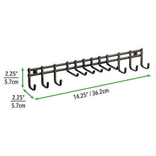 Load image into Gallery viewer, mDesign 12 Hook Tie Hanger - Tie Organiser & Belt Hanger for Ties, Belts, Scarves & Hand Bags - Hanging Wardrobe Storage Solutions - Tie Rack - Bronze