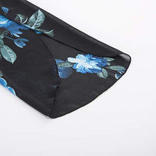 Load image into Gallery viewer, GRACE KARIN Women Formal Loose A Line Chiffon Dress for Wedding Guest 3/4 Sleeve Crew Neck Summer Dress Black with Blue Floral XL