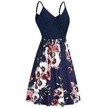Load image into Gallery viewer, AMhomely Women Dresses Sale Clearance Ladies V-Neck Floral Print Strap Summer Casual Swing Dress with Ruffle Dress Bodycon Dress Office Wear for Casual Club Cocktail Evening Gowns Work UK Size 8-26