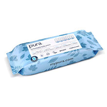 Load image into Gallery viewer, Pura Flushable Baby Wipes 100% Plastic Free, 99% Water, Suitable for Sensitive Skin & Eczema Prone Skin, Hypoallergenic. Biodegradable, Compostable, Vegan. 10 x 70 per pack, (700 Wet Wipes)