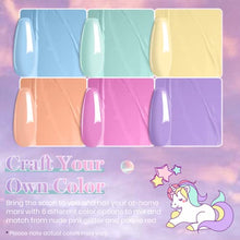 Load image into Gallery viewer, Beetles Gel Nail Polish, Unicorn Collection Pastel Blue Yellow Pink Gel Polish Soak off Baby Blue Yellow Purple Nail Polish Spring into Summer Best Easter Gel Polish Easter Decorations Nail Art Gifts