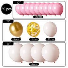 Load image into Gallery viewer, PartyWoo Pink and Gold Balloons, 66 pcs Pink Balloons, Metallic Gold Balloons, Pastel Pink Balloons and Gold Confetti Balloons for Pink Balloon Garland, 4 pcs 18 Inch Giant Pink Balloons