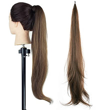 Load image into Gallery viewer, IMISSU Hair Extension Pony Tail Flexible Hair Ponytails Hairpieces (Solid Brown)
