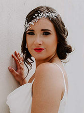 Load image into Gallery viewer, SWEETV Rhinestone Silver Wedding Headband Pearl Hair Vine Bohemian Headpiece for Brides- Bridal Hair Accessories