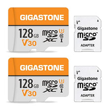 Load image into Gallery viewer, Gigastone Micro SD Card 128GB 2-Pack, 4K UHD Video, Surveillance Security Cam Action Camera Drone Professional, 100MB/s Micro SDXC UHS-I A1 Class 10
